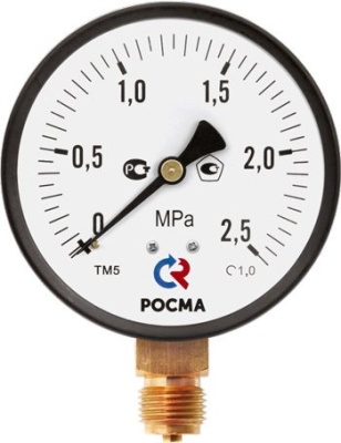 Манометр, тип ТМ серия 10, исполнение стандартное, подключение снизу, Росма В Хабаровске